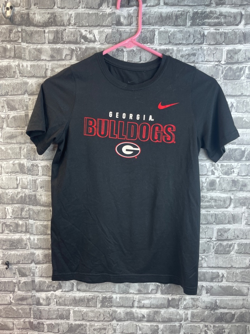 Nike Black Georgia Bulldogs Red Logo Tee